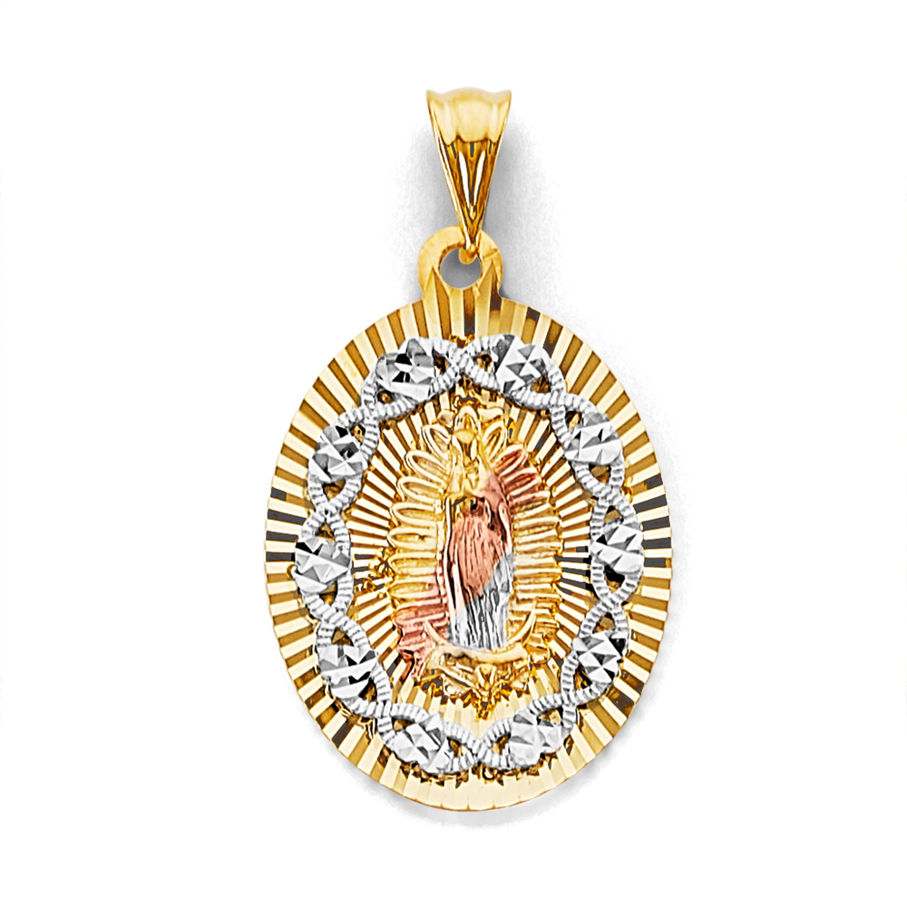 Three-Tone 14 Karat Lady of Guadalupe Pendant
Gender: Gentlement