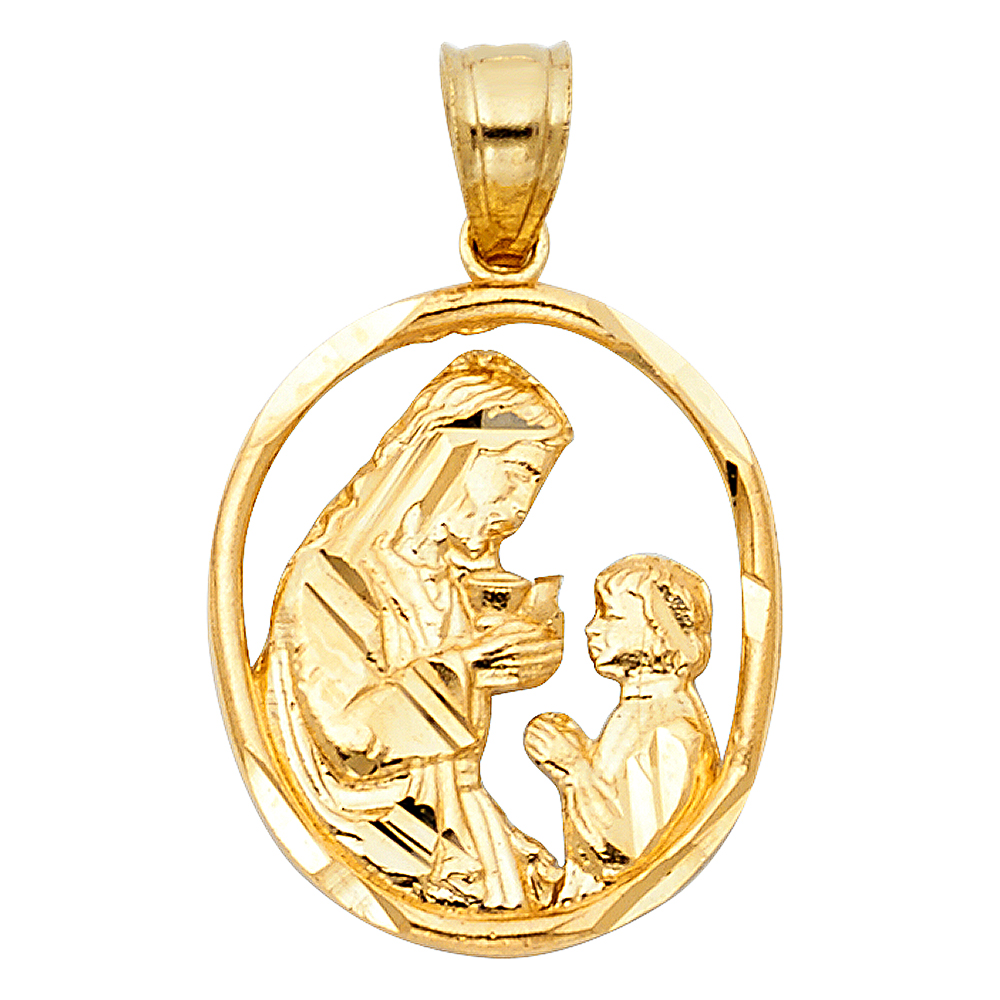 Yellow 14 Karat First Communion Pendant Length: 20