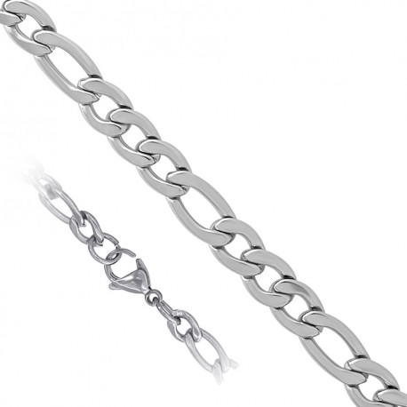 Sterling Silver Bracelet Style: Figaro
Length: 8" 3mm