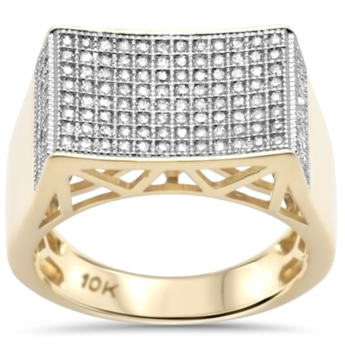 Gent's Yellow 10 Karat Ring Length 19.54 Mm 12.41 144 = 0.69TWT Round