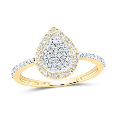 Lady's Yellow 10 Karat Fashion Ring 0.333tw Round Diamonds Gender: Ladies