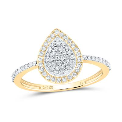 Lady's Yellow 10 Karat Pear Fashion Ring 0.333tw Round Diamonds Gender