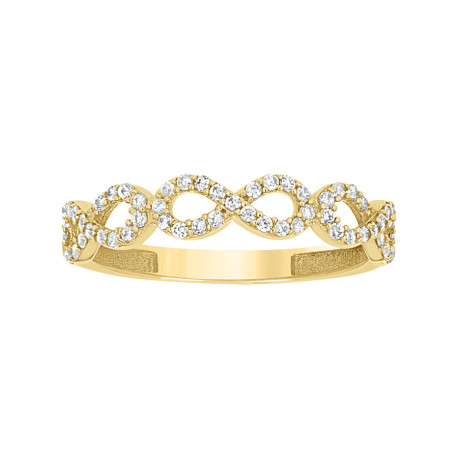 Lady's Yellow 10 Karat Infinity Love Ring Length 3.8
