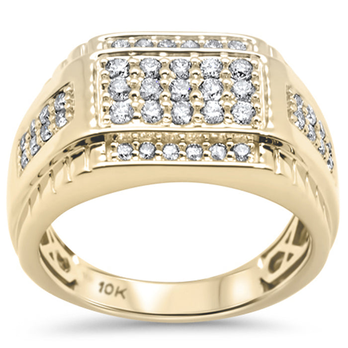 Gent's Yellow 10 Karat Fashion Ring Length 8.3 Mm 14 43 = 0.97TWT Roun