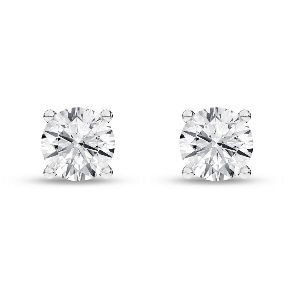 White 14 Karat Solitarie Stud Earrings 2 0.50tw Round E/F VS Lab Grown Diamonds Gender: Ladies