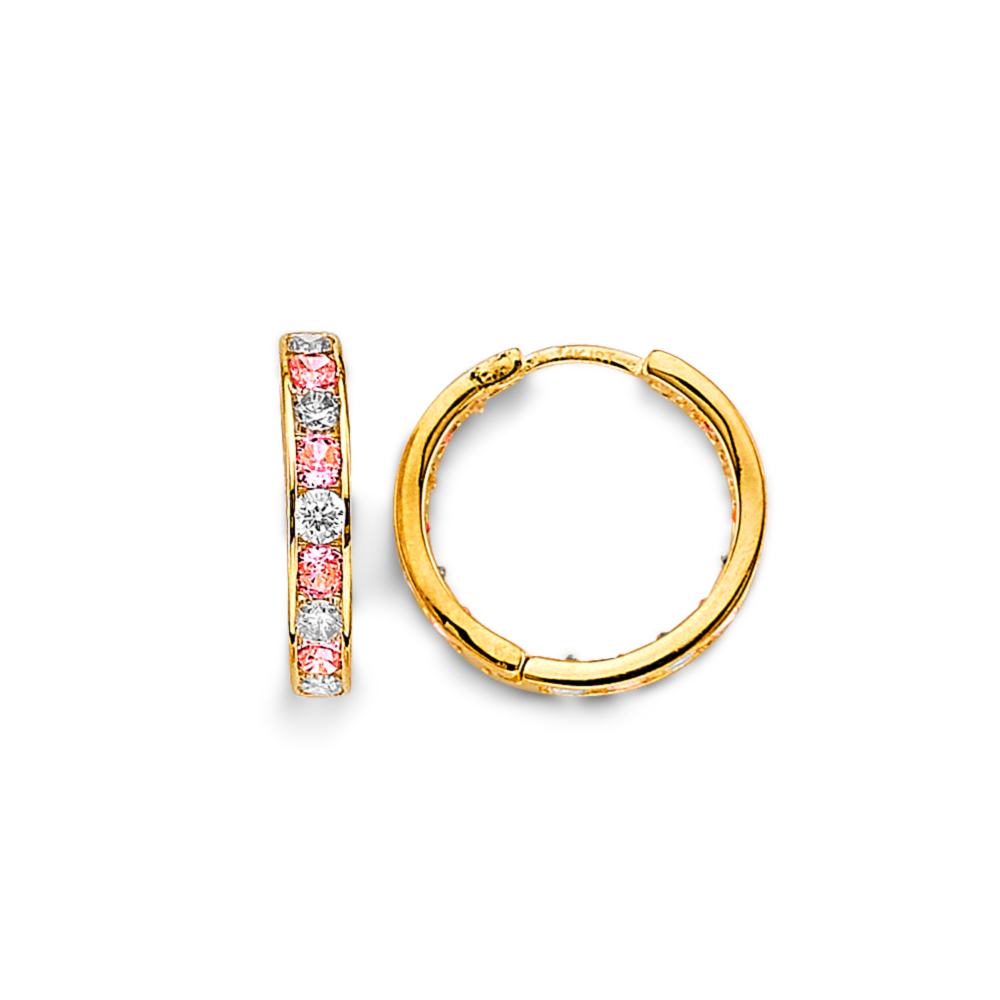 Lady's Yellow 14 Karat Huggies Earrings