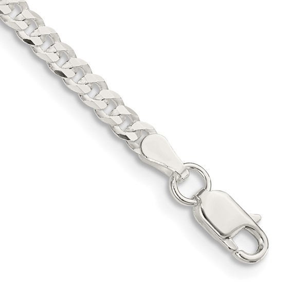 White Stainless Steel Bracelet Style: Cuban
Length: 7" 3mm