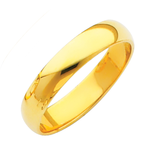 Gent's Yellow 14 Karat Wedding Band Sz10 4mm