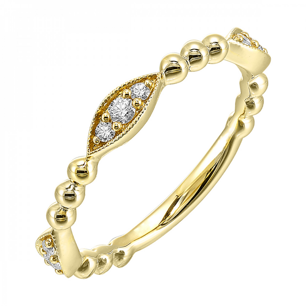 Lady's Yellow 14 Karat Ring 9 0.143tw Round Diamonds Gender: Ladies