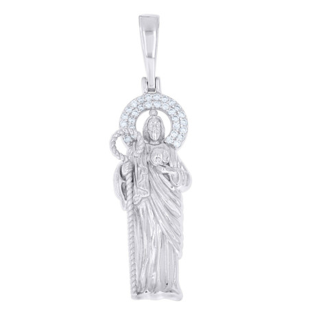 Sterling Silver 0.3 ctw Moissanite St. Jude Charm Length: 11.26
Gende