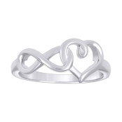 Lady's White Silver Infinity Love Ring Length 16.2 Style: Fashion