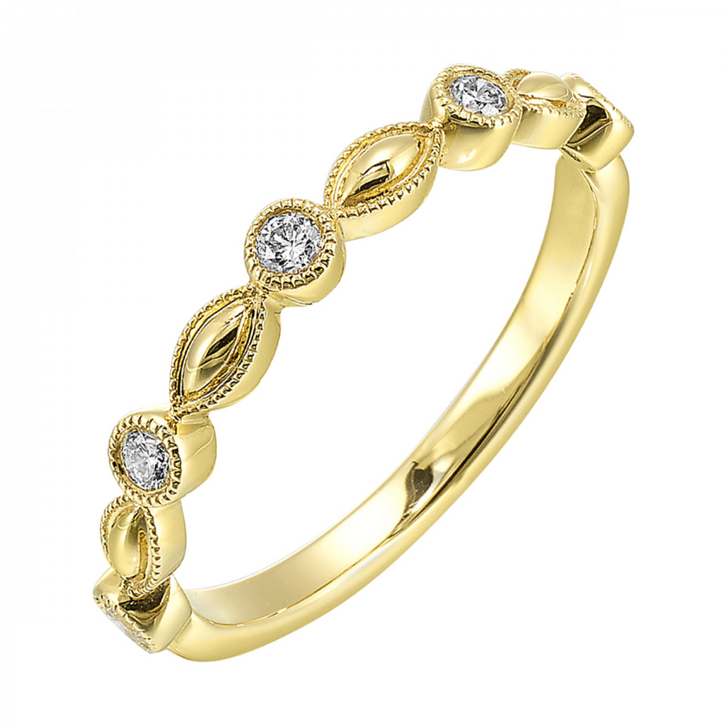 Lady's Yellow 14 Karat Ring 5 0.143tw Round Diamonds Gender: Ladies