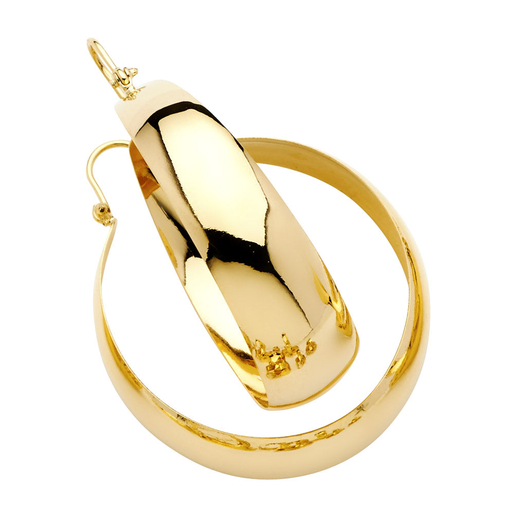 Lady's Yellow 14 Karat Hoops Earrings Finish: Polished
Length: 35