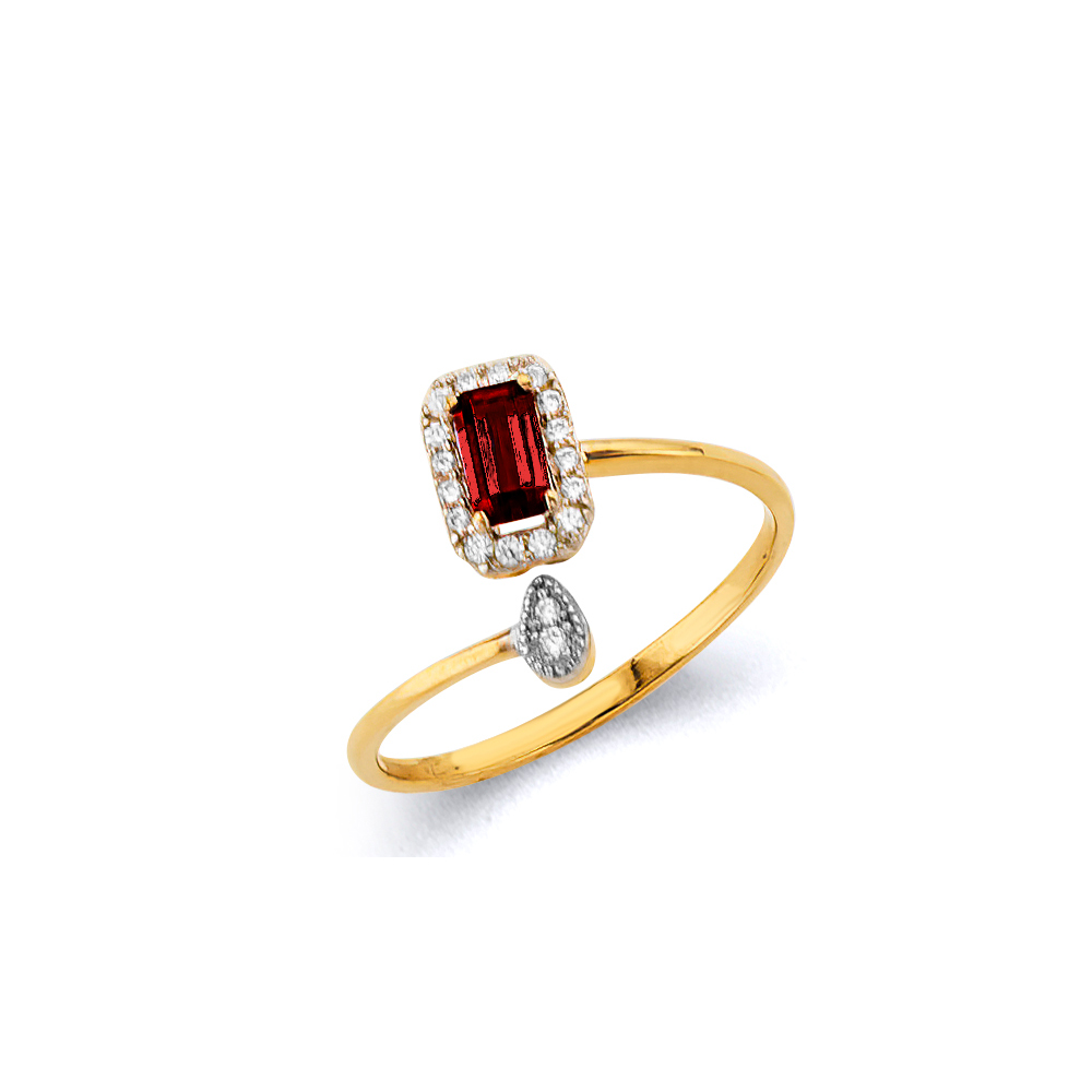 Lady's Yellow 14 Karat Pink Emerald Ring - Dec