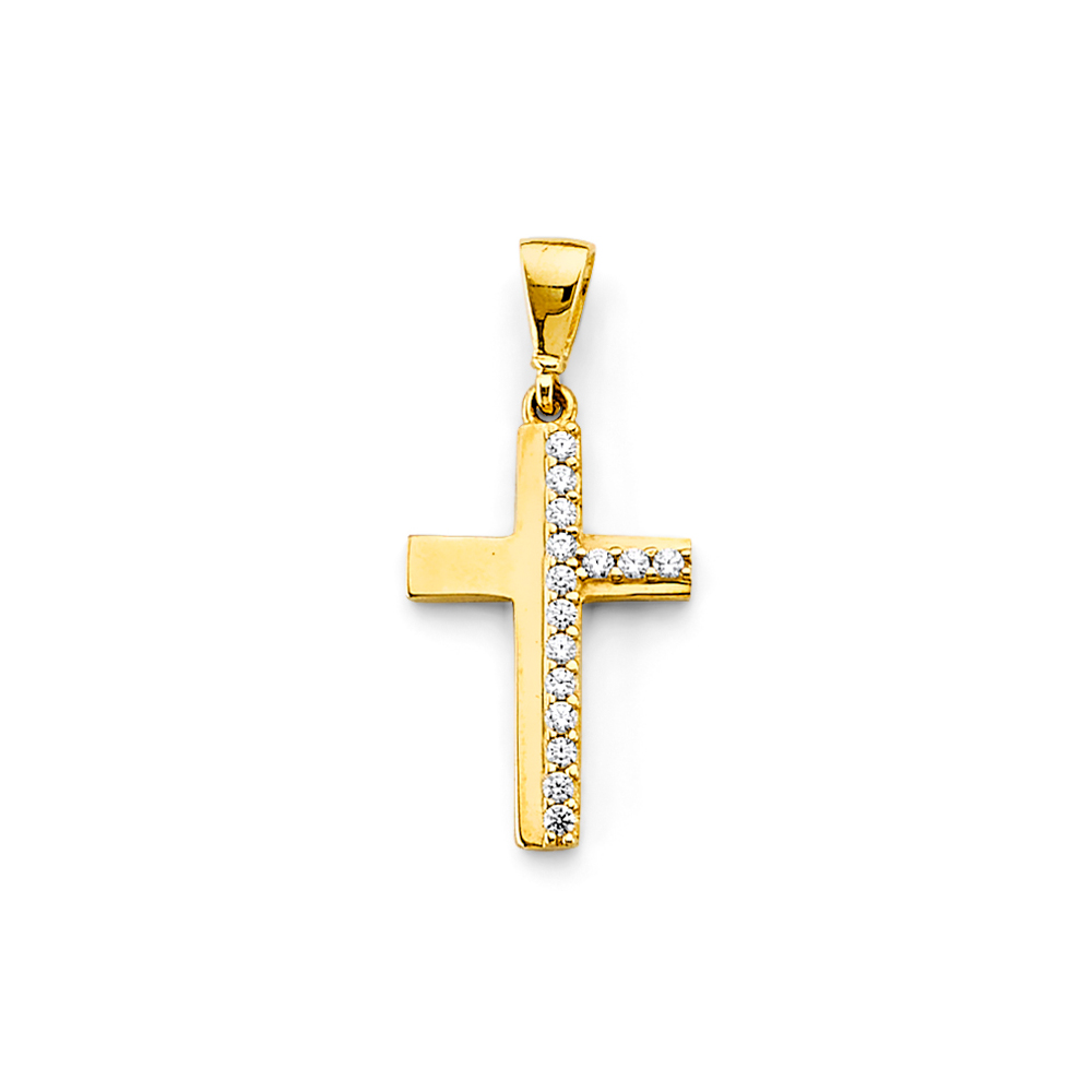 Yellow 14 KY CZ Pendant Length: 25