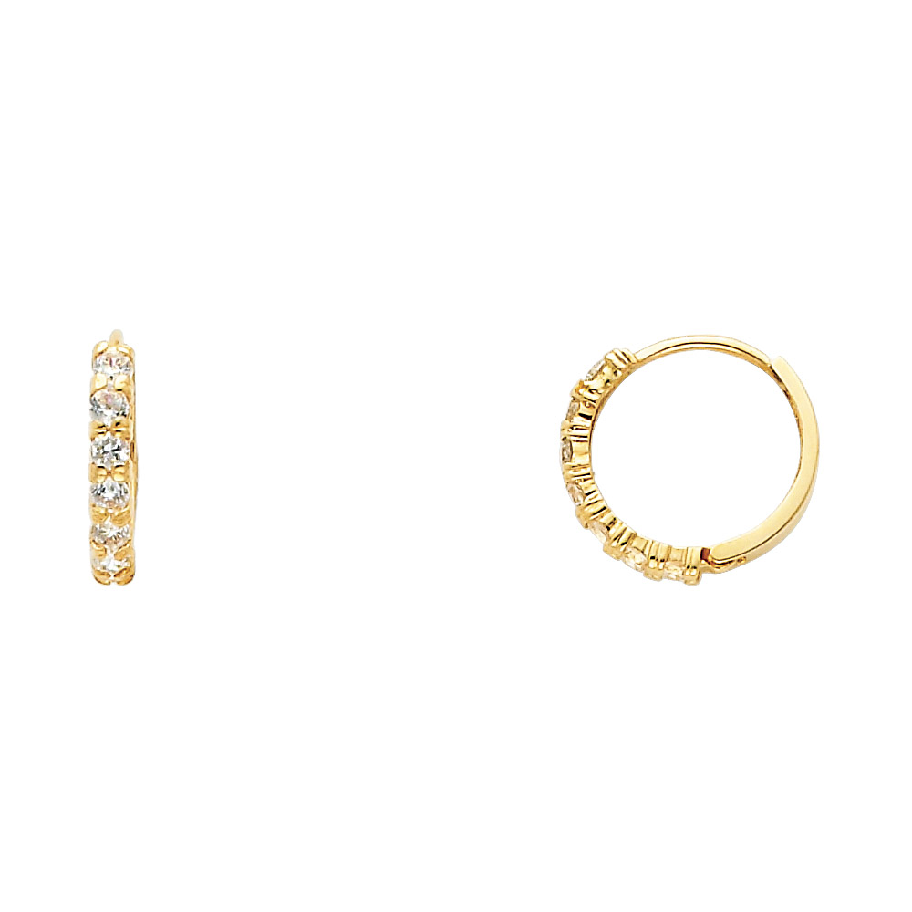 Lady's Yellow 4KY CZ Huggies Earrings