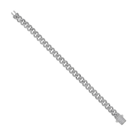 925 Sterling Silver 1.75 ctw Moinssanite Bracelet Style: Miami-cuban semi-solid
Length: 7" 9mm
