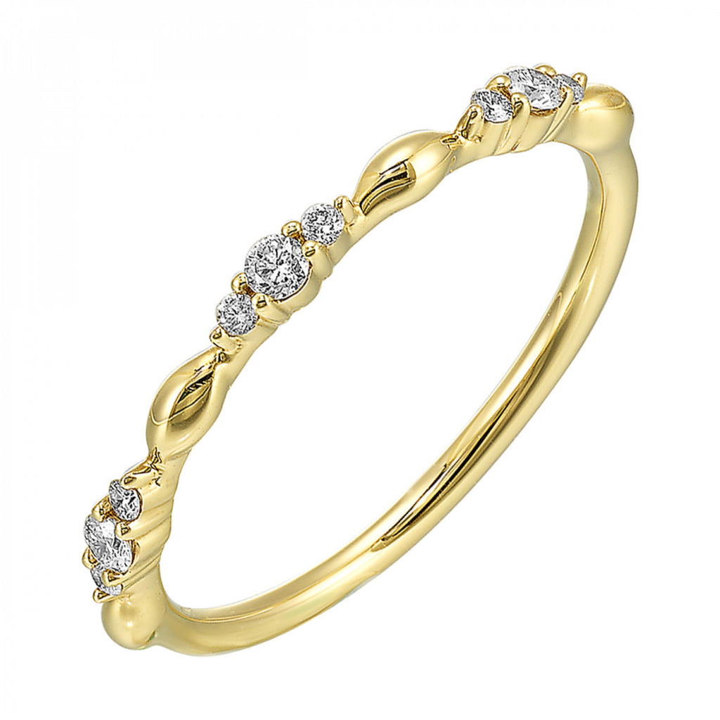 Lady's Yellow 14 Karat Wedding Band 9 0.125tw Round SI2 Diamonds Finish: Polished
Gender: Ladies