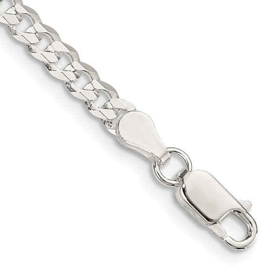 Sterling Silver cuban Bracelet Length: 7" 3.8mm