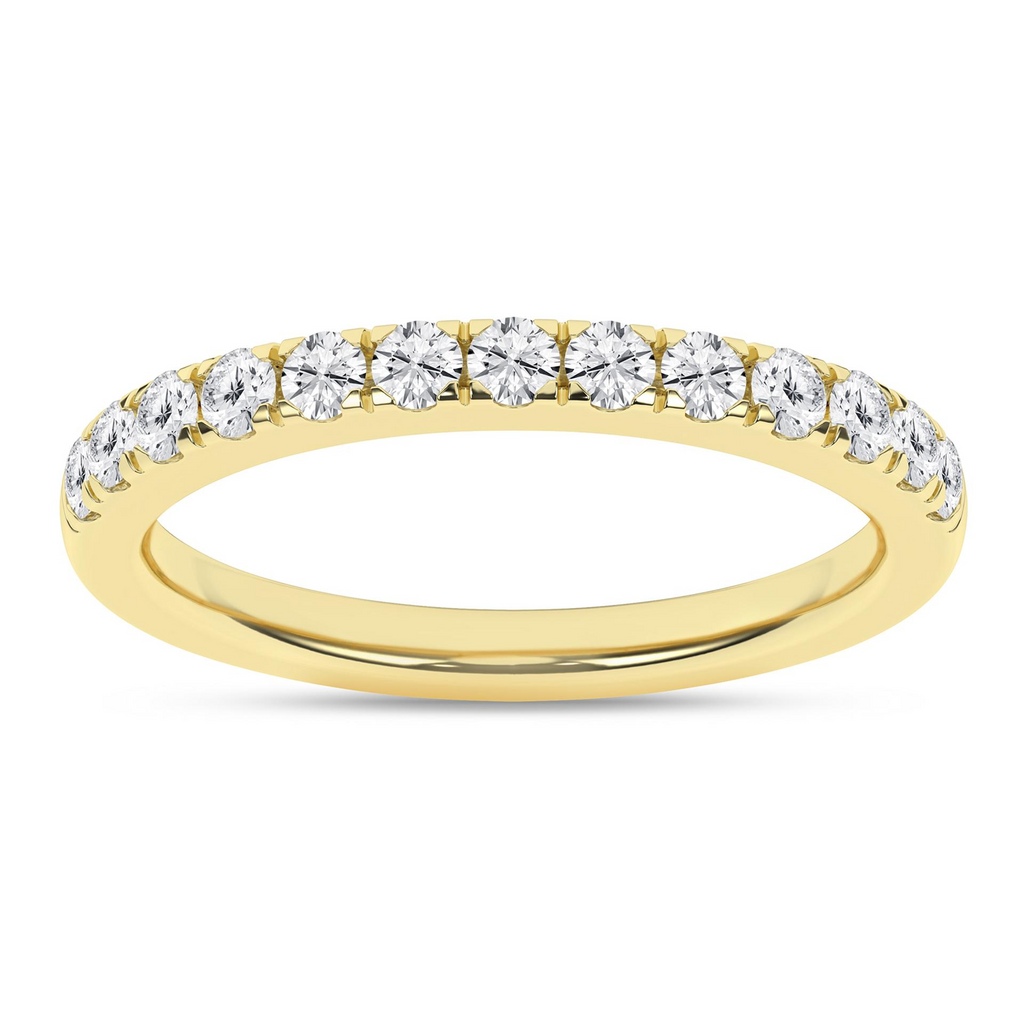 Lady's Yellow 14 Karat Engagement Ring 13 = 0.50TWT Round E/F VS2 Lab
