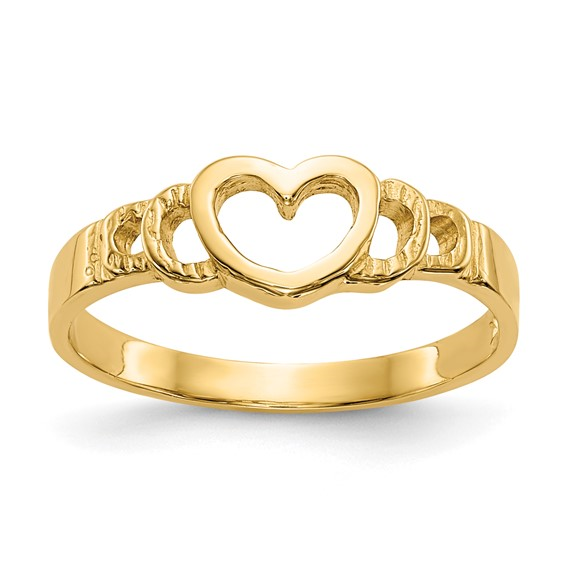 10 Karat Fashion heat child's Ring Size 3 Color: Yellow
Finish: Polished