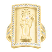 Lady's Yellow 10 Karat Santa Muerte Ring Length 23.9