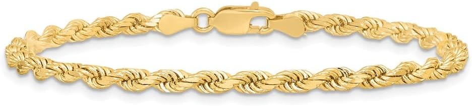 Gent's Yellow 10 Karat Solid Bracelet Style: Rope
Length: 8" 3.5mm