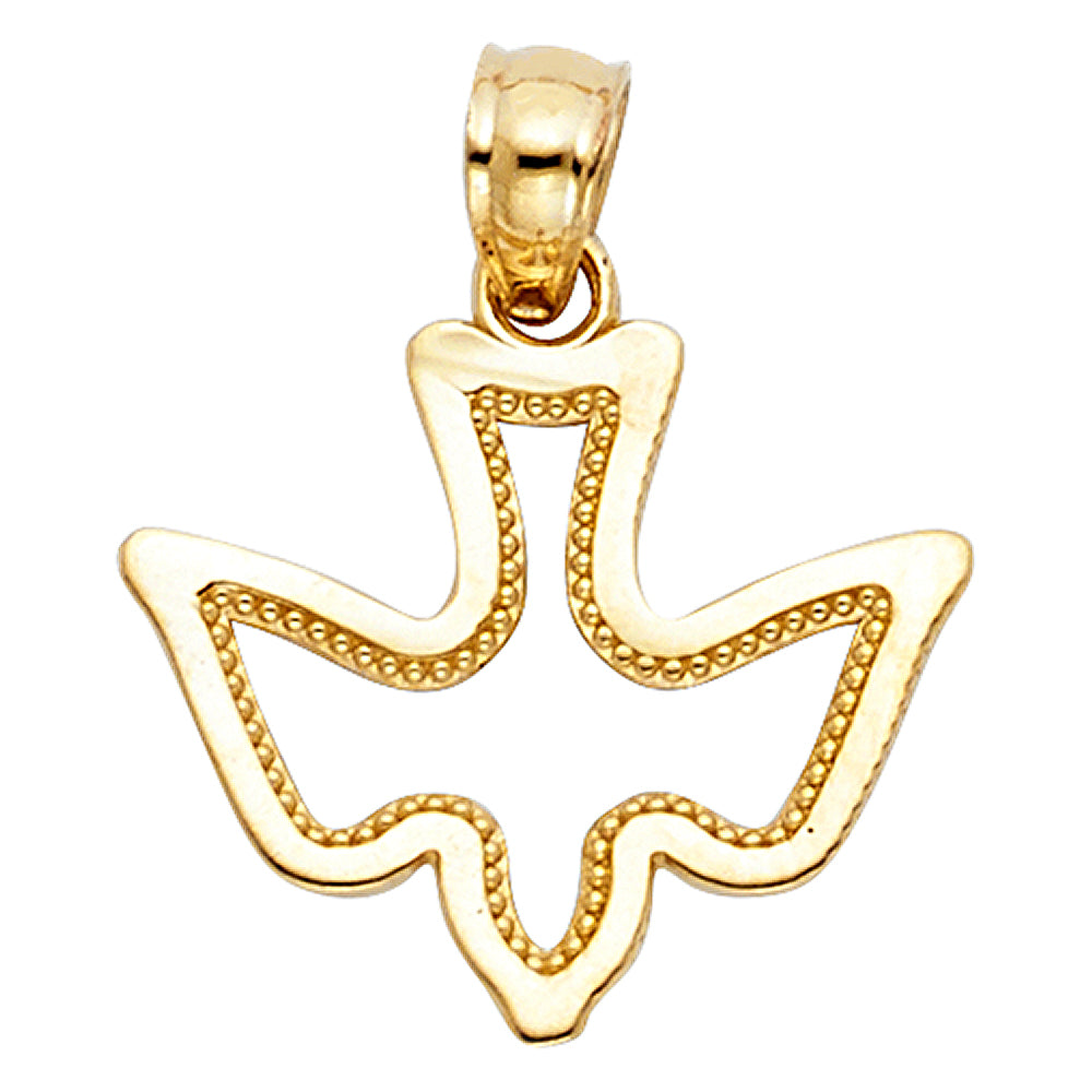 14K Y/G Espiritu Santo Dove Pendant