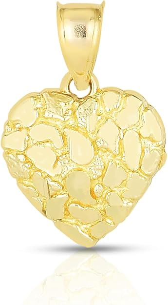 10 Karat Nugget Heart Pendant Length 24.5 Color: Yellow
Gender: ladies