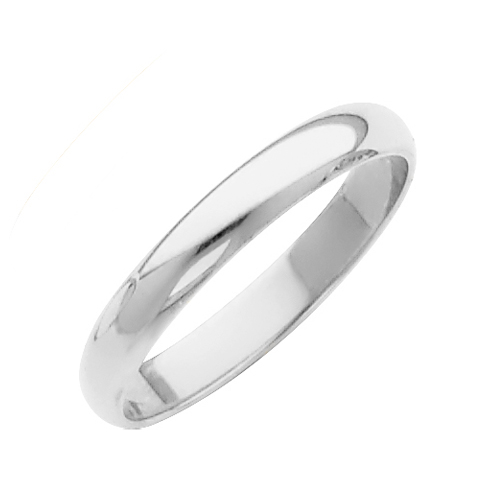 Gent's White 14 Karat Wedding Band 2mm 10 size