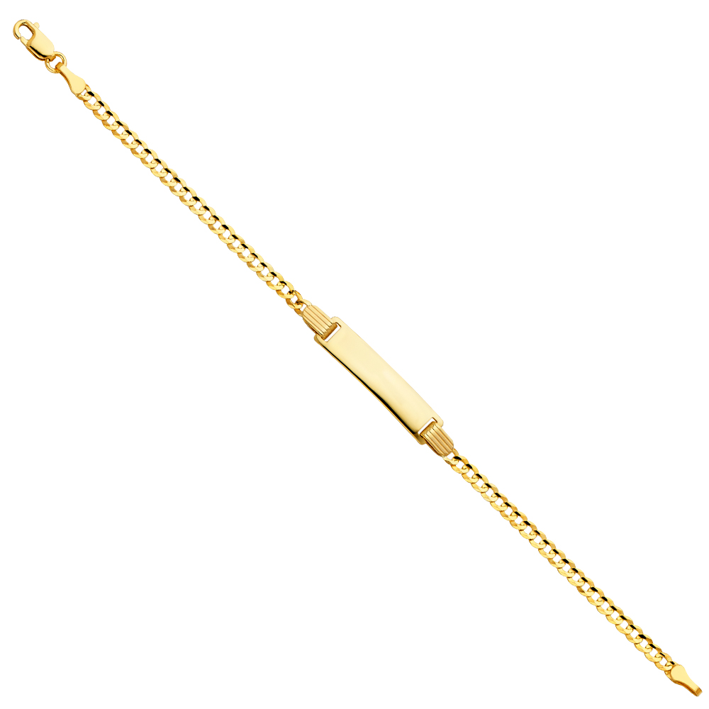 14 Karat Baby Bracelet Style: Cuban
Color: Yellow
Length: 6
Gender: