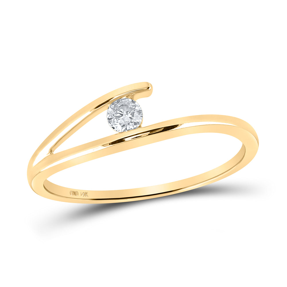 Lady's Yellow 14 Karat Ring one 0.10ct Round Diamond Style: Promise
Finish: polished
Gender: Ladies