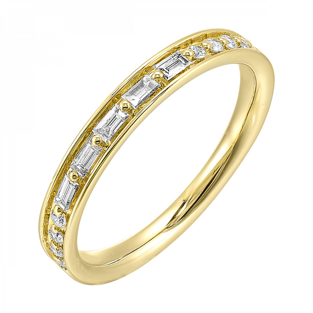 Lady's Yellow 14 Karat Wedding Band 13 0.25tw Various Shapes SI2 Diamo