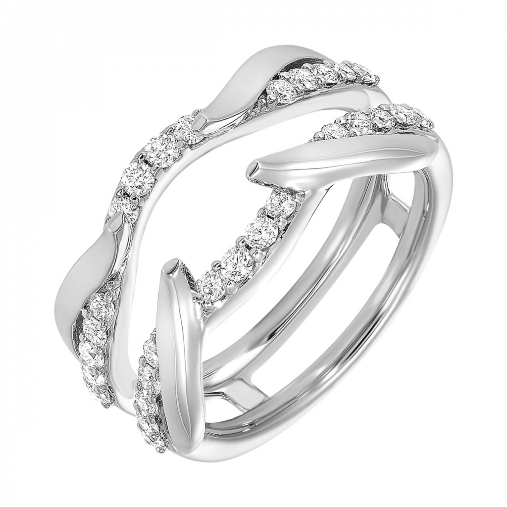 Lady's White 14 Karat Ring Wrap 28 0.333tw Round SI2 Diamonds Finish: