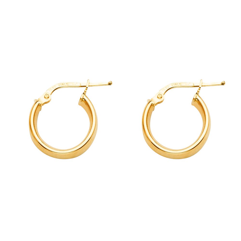 14K Y/Gd Basic Hollow Hoop Earring