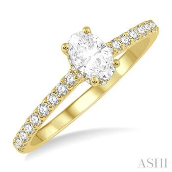 14K Y/Gd .25 Ctr Diamond Semi-Mount Engagement Ring