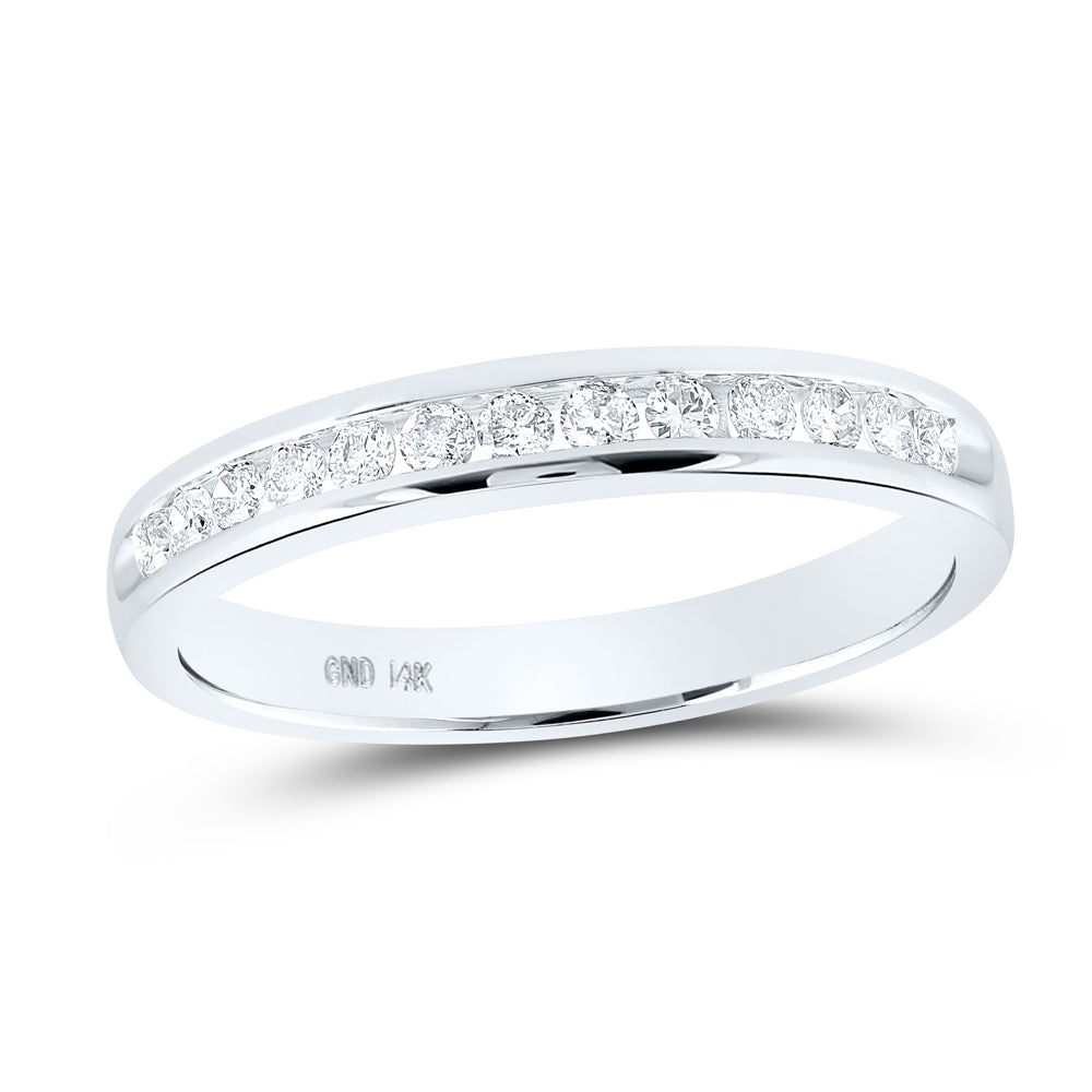 Lady's 14 Karat Wedding Band Size 7 0.25tw Round Diamonds Color: White
Finish: High polish