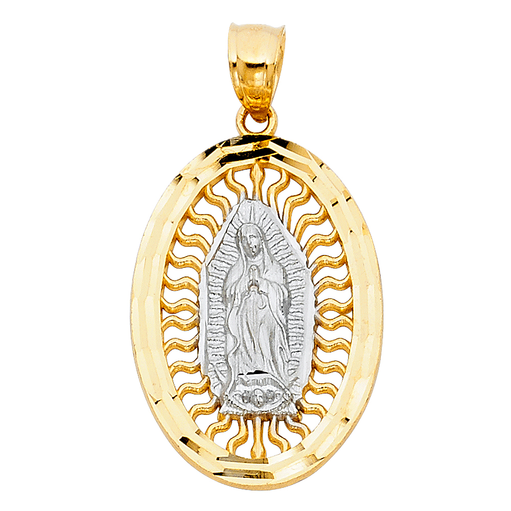 Two-Tone 14 Karat Guadalupe Pendant Style: Fashion
Length: 25