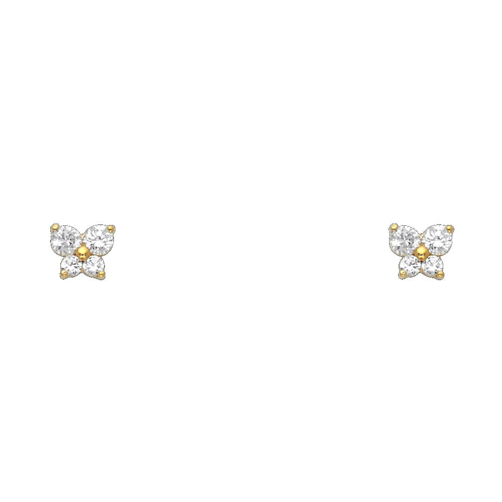 Lady's Yellow 14 Karat Butterfly Cz Stud- April
Length: 3