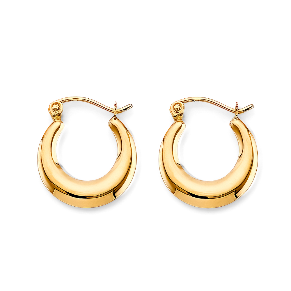 Lady's Yellow 14 Karat Fancy Hollow Hoop Earrings