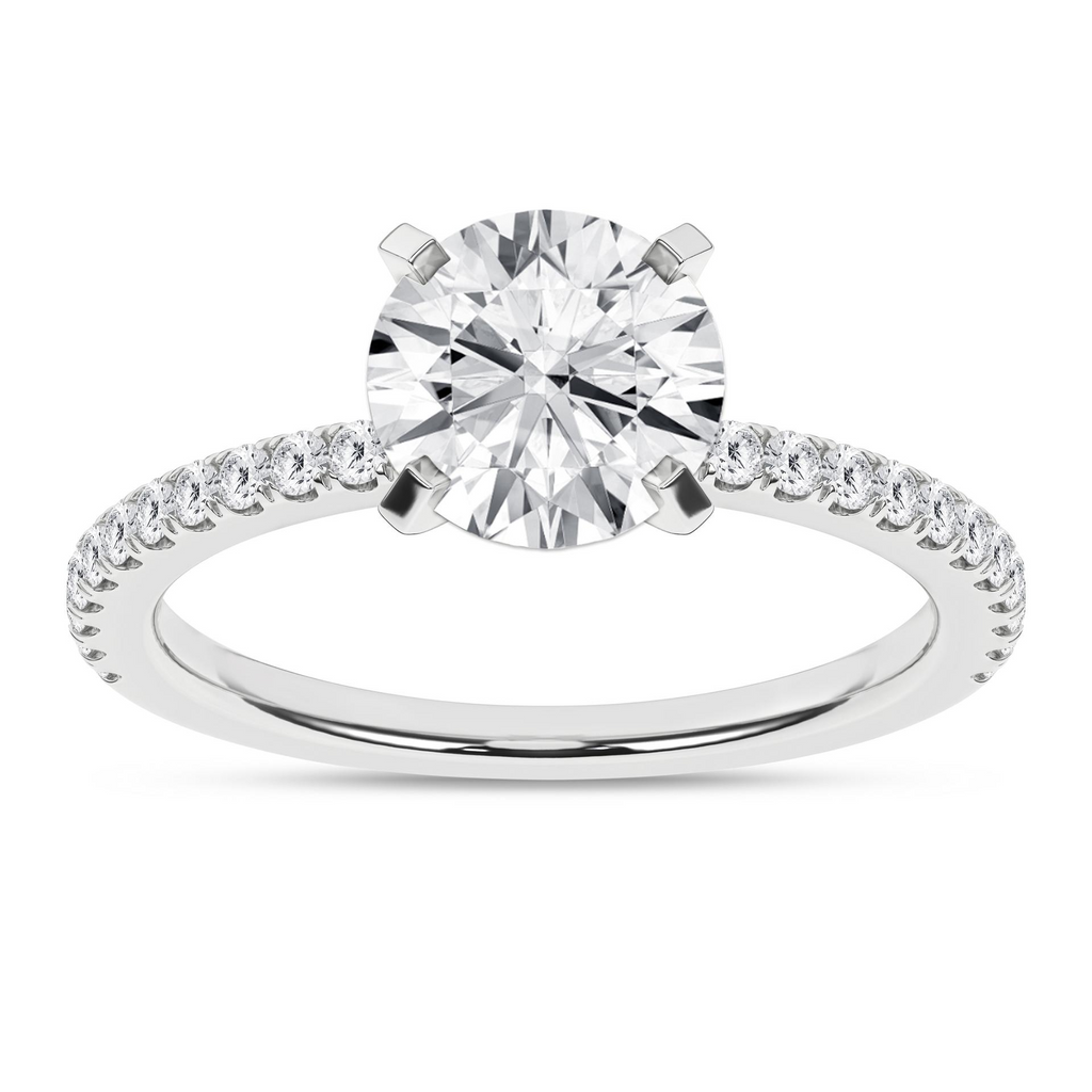 Lady's White 14 Karat Engagement Ring one = 2.05ct Round D VS1 Lab Grown Diamond
= 0.45tw Round Lab Grown Diamonds Finish: polished
Gender: Ladies
