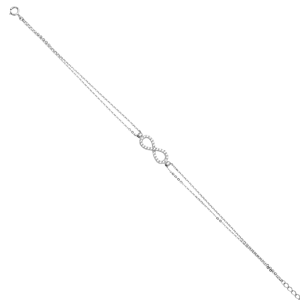 Lady's 14 Karat White Gold  Infinity Bracelet
Length: 7.5"
Gender: L