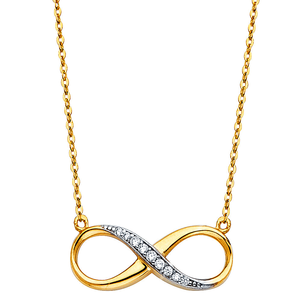 Lady's 14 Karat Infinity Necklace Color: Yellow
Length: 18"