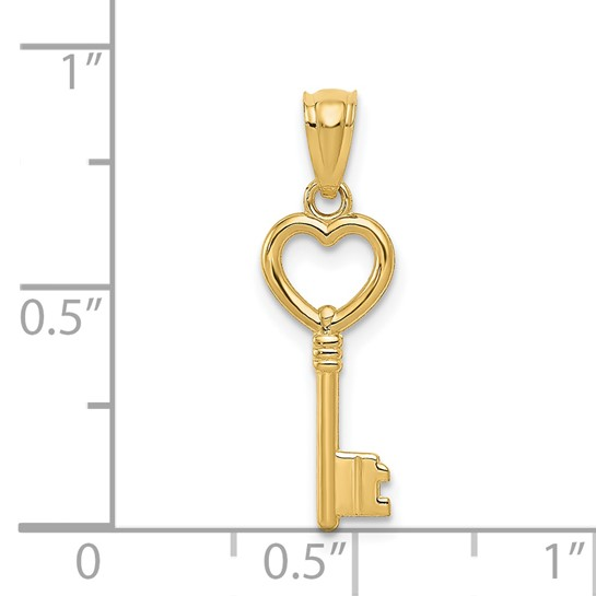 Yellow 10 Karat key heart Pendant Style: Fashion
Length: 23