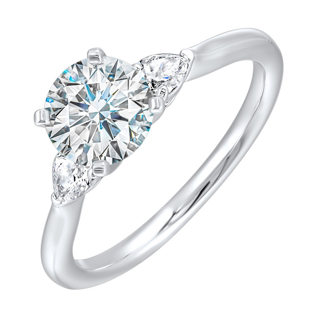 14 Karat Engagement Ring 2 0.333tw Round I2 Diamonds CZ For 2ctw Round