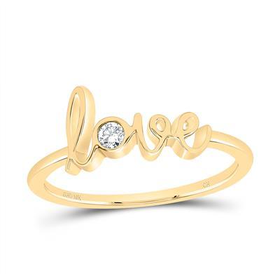 Lady's Yellow 10 Karat Fashion Ring 0.05tw Round Diamonds Finish: Polished
Gender: Ladies