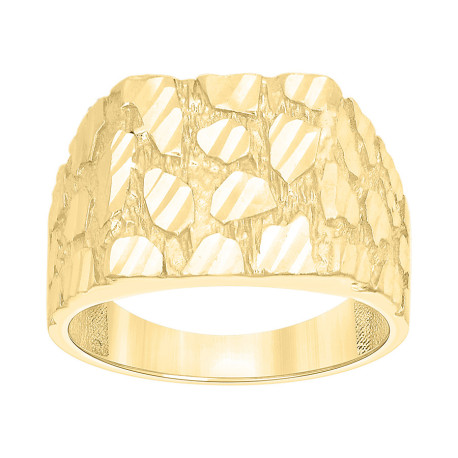 Gent's Yellow 10 Karat Nugget Fashion Ring Length 15.24
