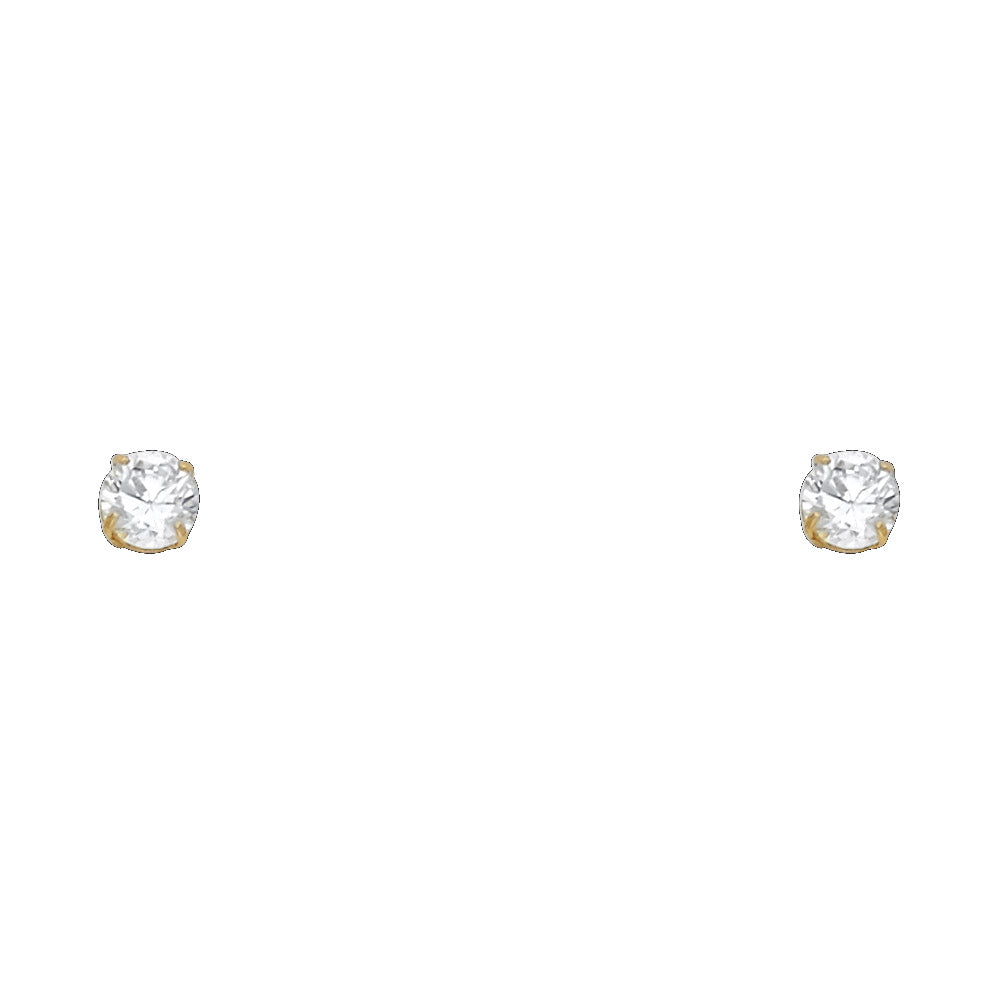 Lady's Yellow 14 Karat Stud Earrings Finish: Polished
Length: 4