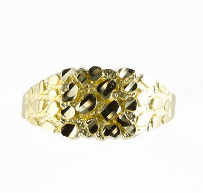 Gent's Yellow 10 Karat Nugget Fashion Ring Gender: Gentlement