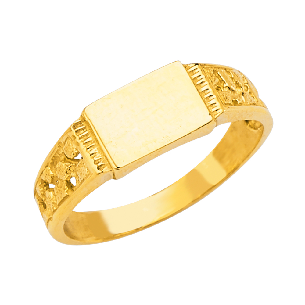 Yellow 14 Karat Fashion baby signet ring